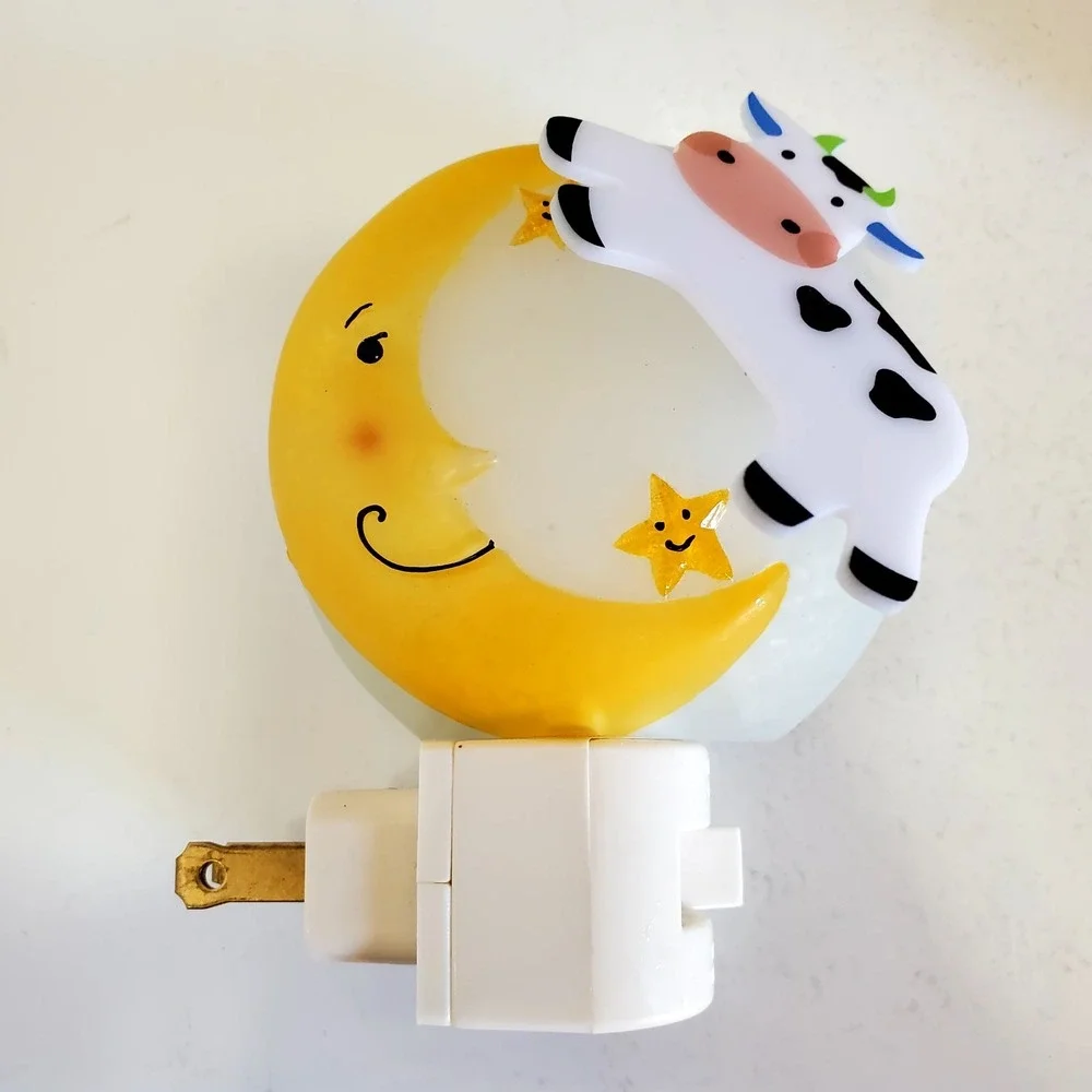 3D Cow Jumped Over the Moon ● Nursery Rhyme‎ Ceramic Night Light Lamp